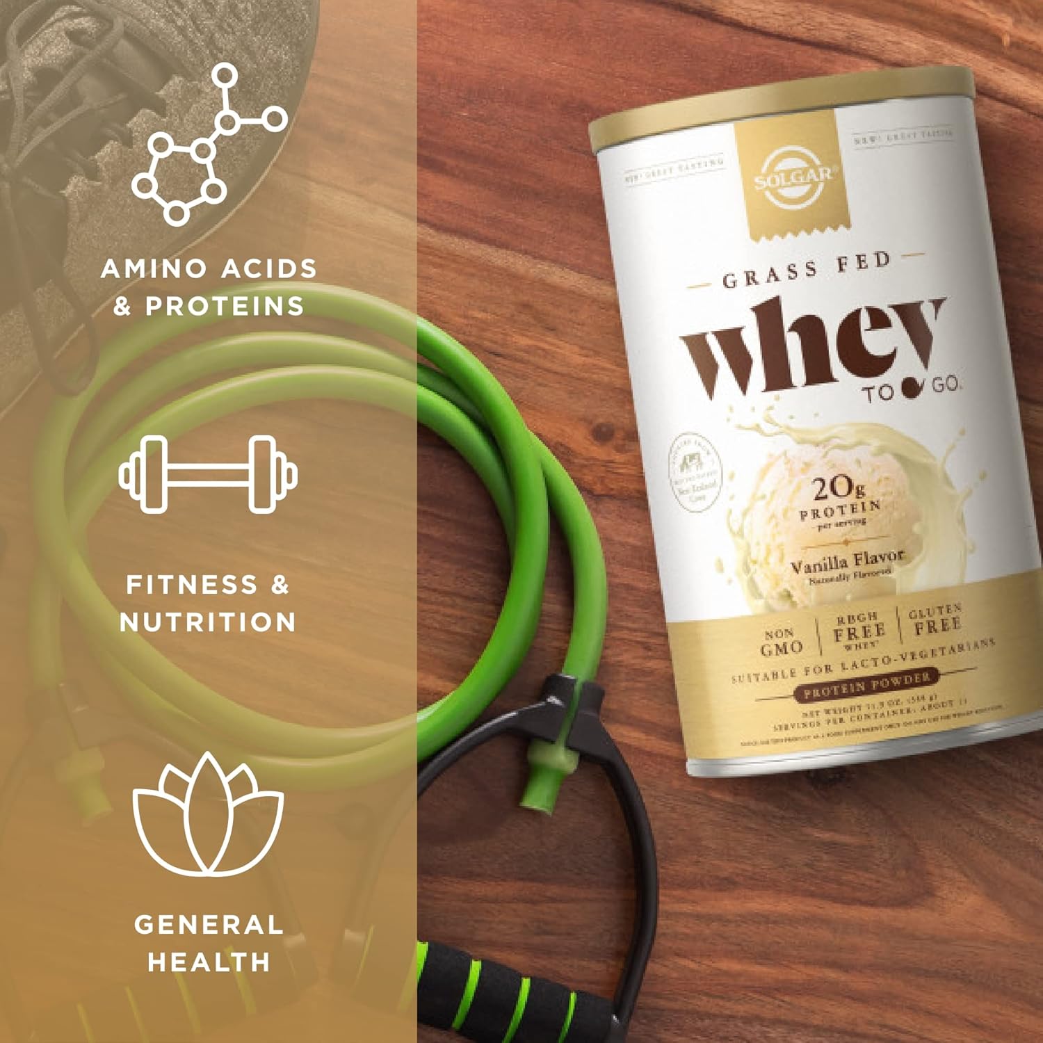 2 lb Grass-Fed Whey Protein Powder - Vanilla Flavor - Non-GMO, Gluten Free - 36 Servings