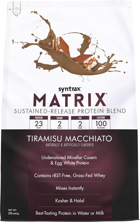 2 lbs Syntrax Nutrition Matrix Tiramisu Macchiato Sustained-Release Protein Blend