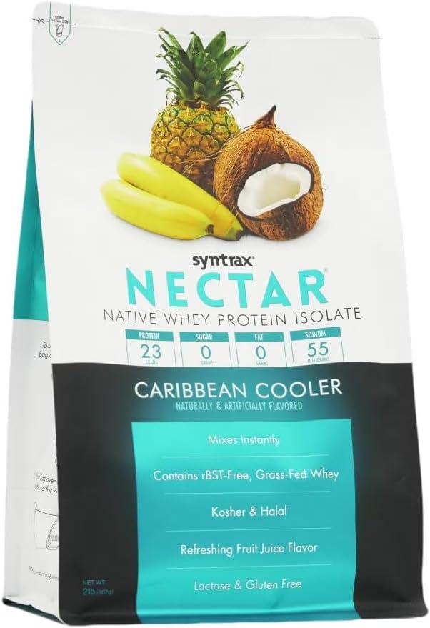 2 lbs Syntrax Nutrition Nectar Caribbean Cooler Whey Isolate Protein Powder