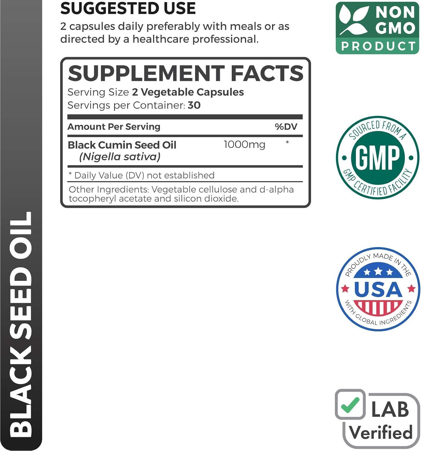 2-Month Supply Black Seed Oil & Vitamin C Immune Defense Bundle - Cold-Pressed Cumin Seed & Nigellia Sativa Capsules with Vegetarian Vitamin C Tablets