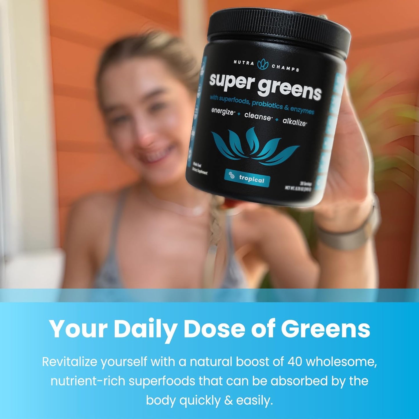 2-Month Supply NutraChamps Berry & Tropical Super Greens Bundle