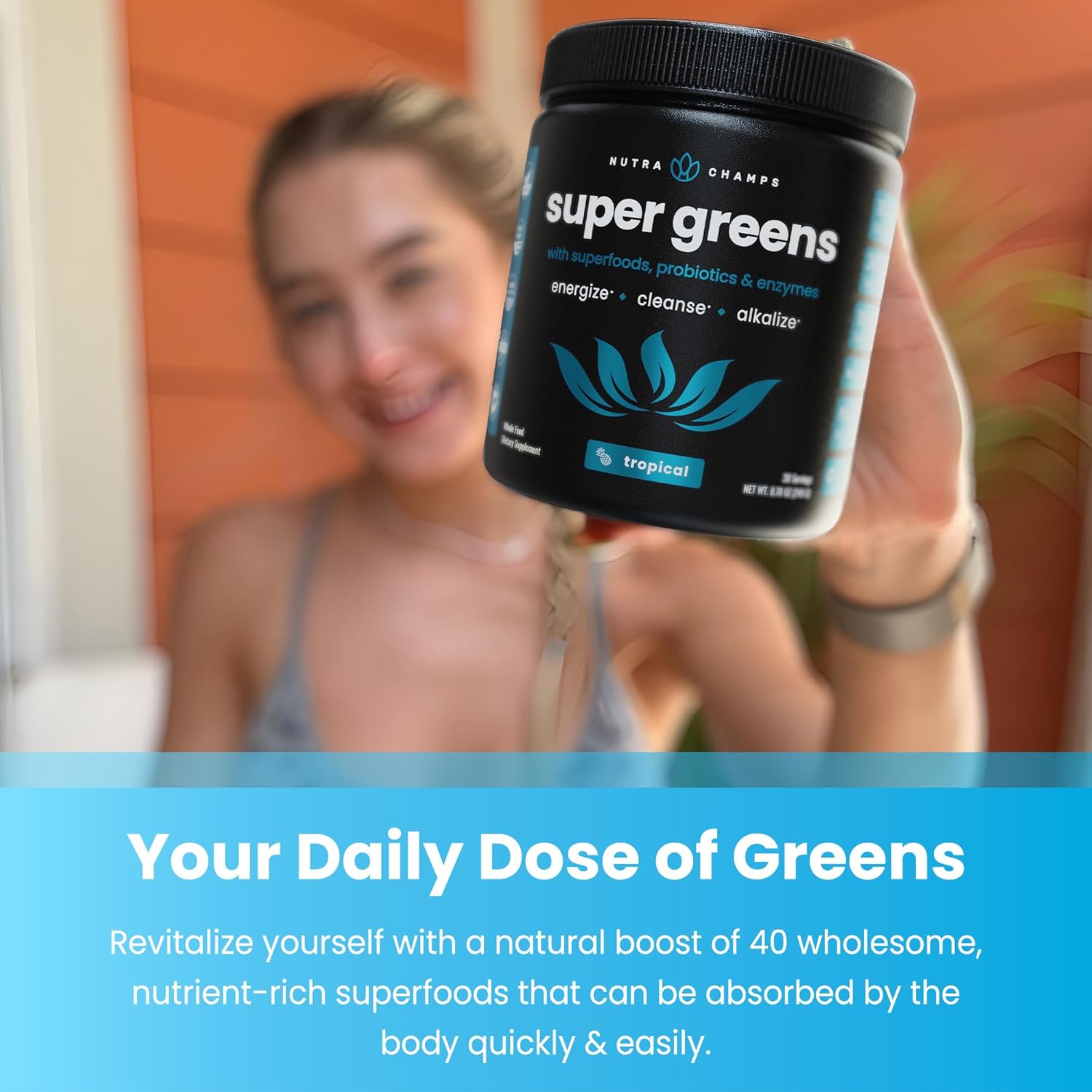 2-Month Supply NutraChamps Berry & Tropical Super Greens Bundle