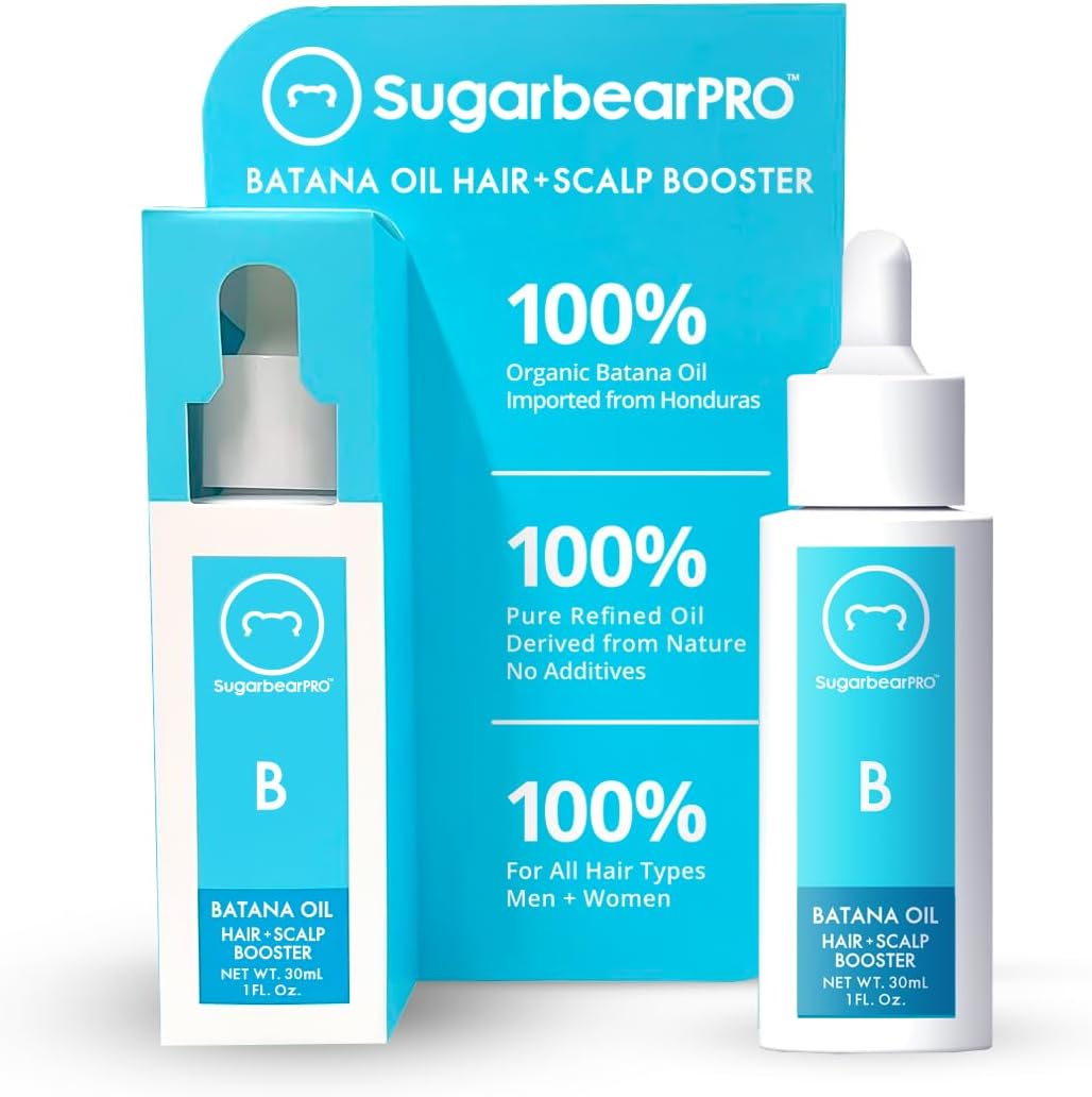 2 Month Supply of SugarbearPro Hair Vitamin Gummies with Pure Batana Natural Hair Growth Oil - Biotin 6000mcg, Vegan, Men, Women, Elderberry, Halal, Cruelty-Free
