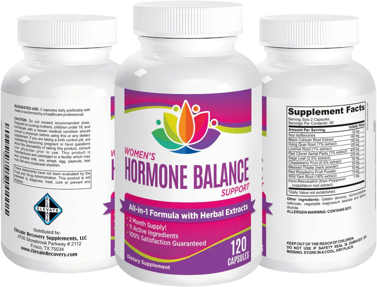 2-Month Supply Women's Hormone Balance Herbal Supplement with 11 Natural Ingredients - Hormonal Health Formula for Female Support