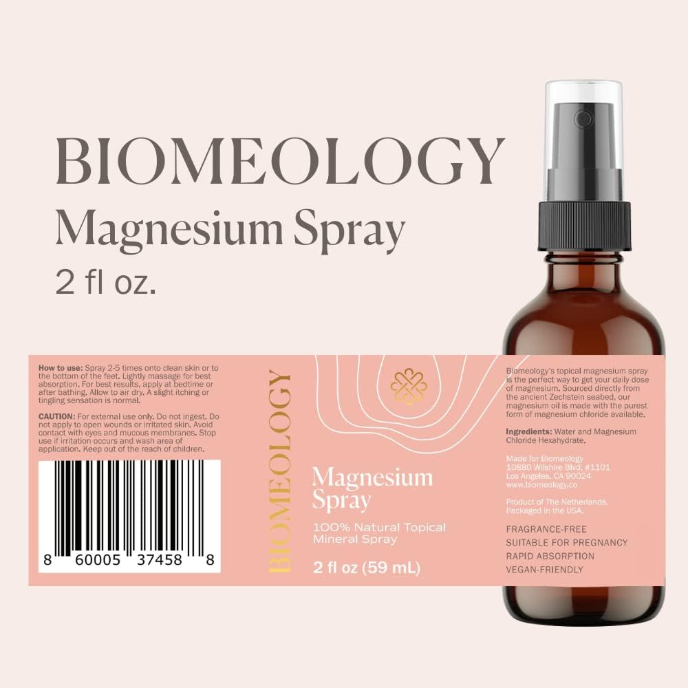 2 oz. Biomeology Topical Magnesium Spray for Muscle Relief and Relaxation - BoostGo Australia
