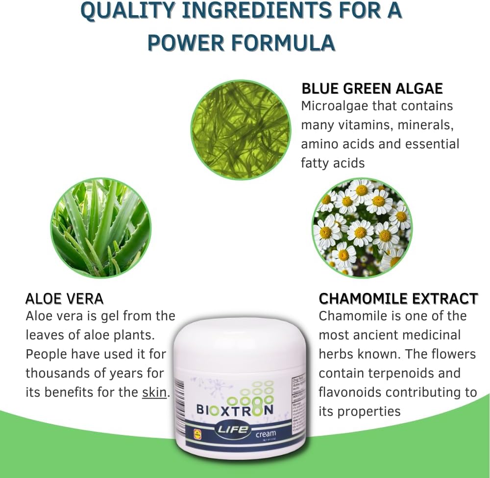 2 oz Bioxtron Life Cream Natural AFA Stem Cell Supplement for Joint Pain, Muscle Pain, and Fatigue