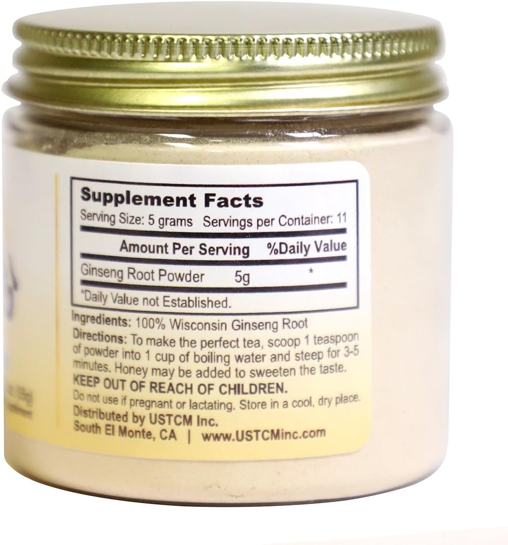 2 oz USTCM Wisconsin American Ginseng Powder - Finely Ground 120 Mesh