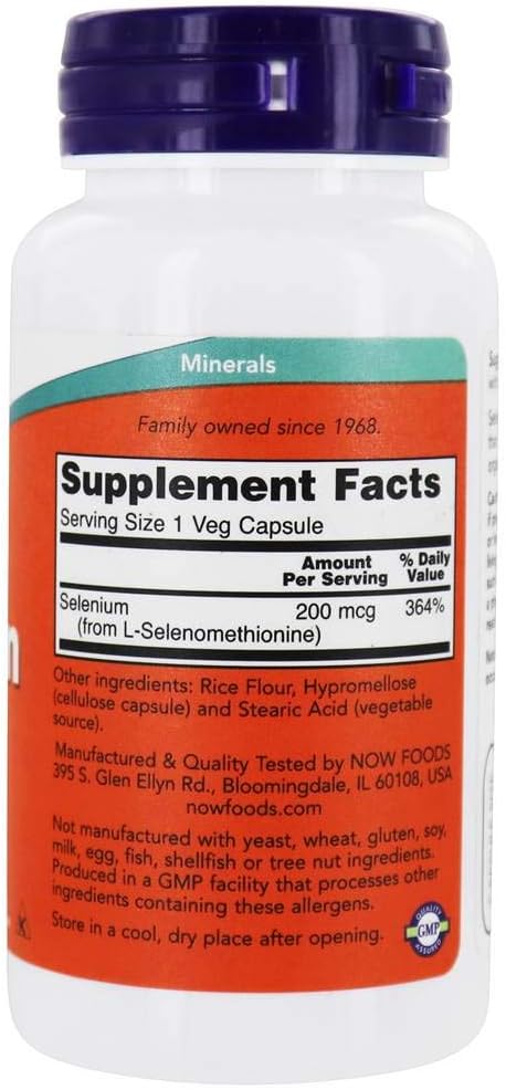 2 Pack - NOW Foods Selenium 200 mcg Yeast Free Capsules - 90 Count