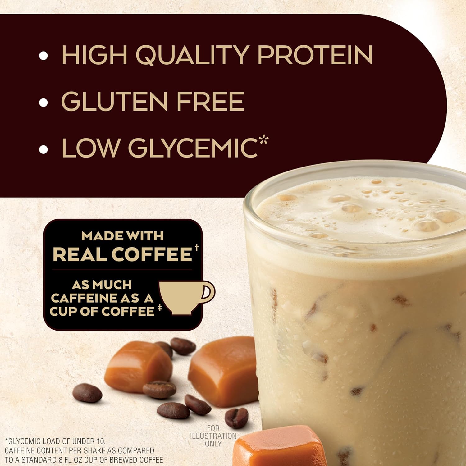 2 Pack Atkins Café Caramel Iced Coffee Protein Shake - 15g Protein, Low Glycemic, 3g Net Carb, 1g Sugar, Keto Friendly