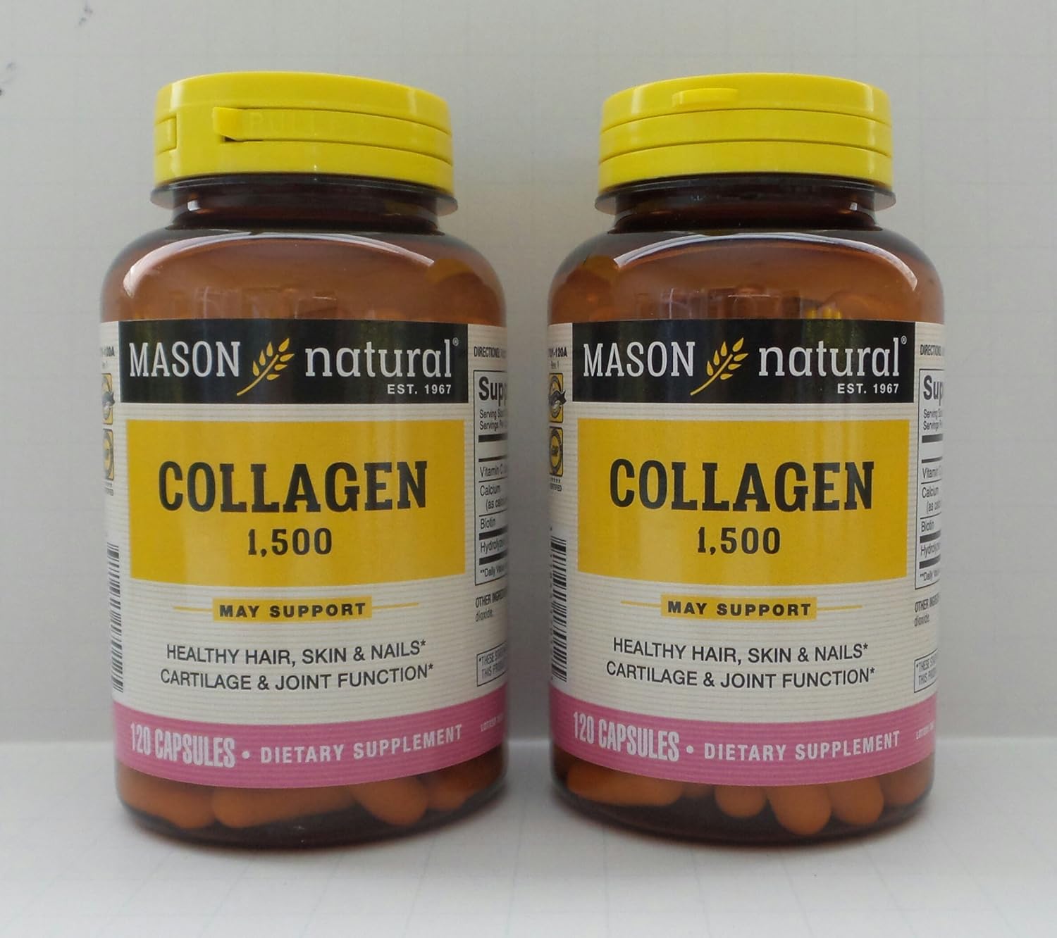 2 Pack AYOJOY EENET Collagen Hydrolysate Capsules with Vitamin C, Biotin - 1500mg for Skin, Hair, Bones - 240 Capsules