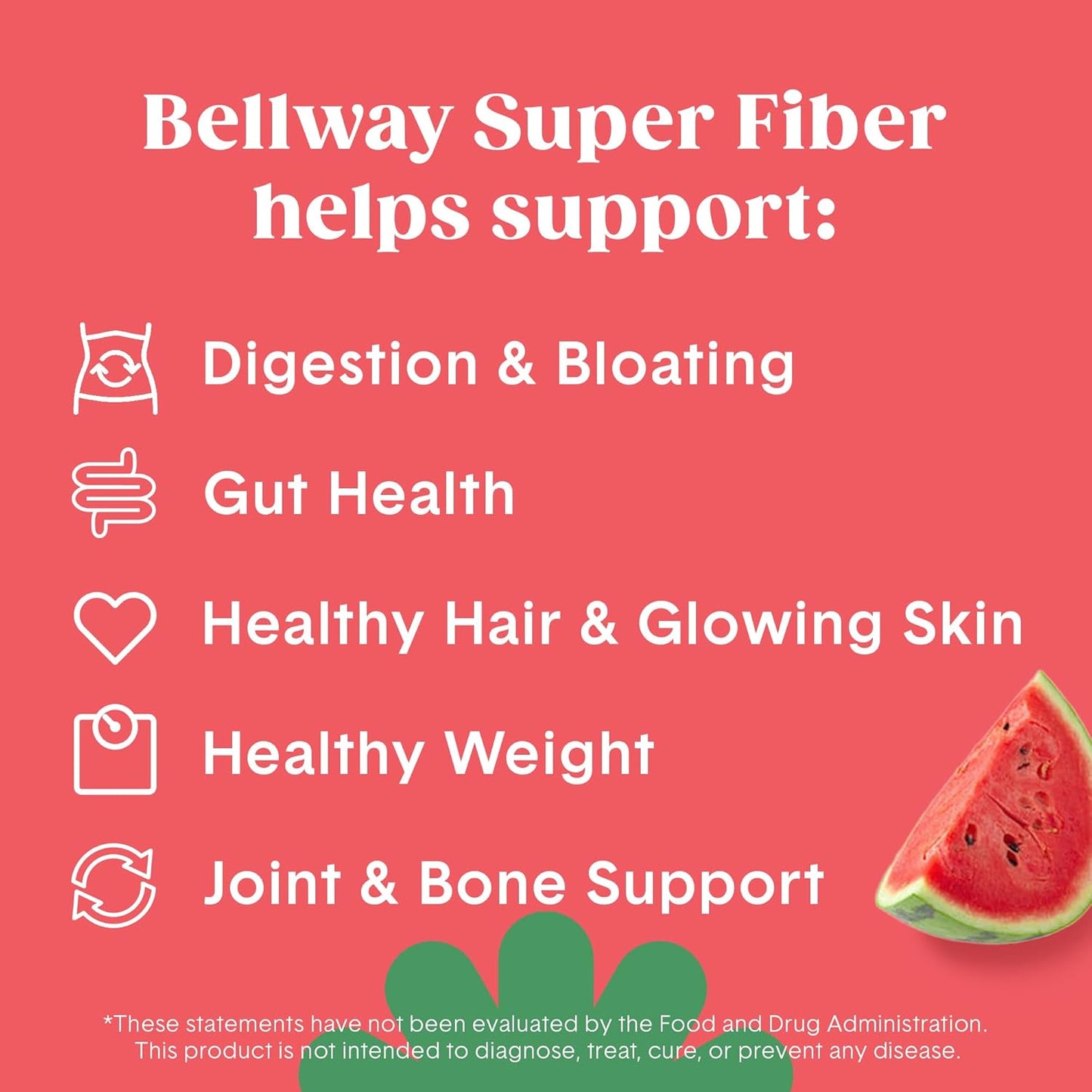 2-Pack Bellway Super Fiber Powder + Collagen: Sugar-Free Psyllium Husk Powder with Collagen Peptides and Hyaluronic Acid for Gut Health, Skin, Nails, Bones & Joints - Watermelon Flavor (21.2 oz)