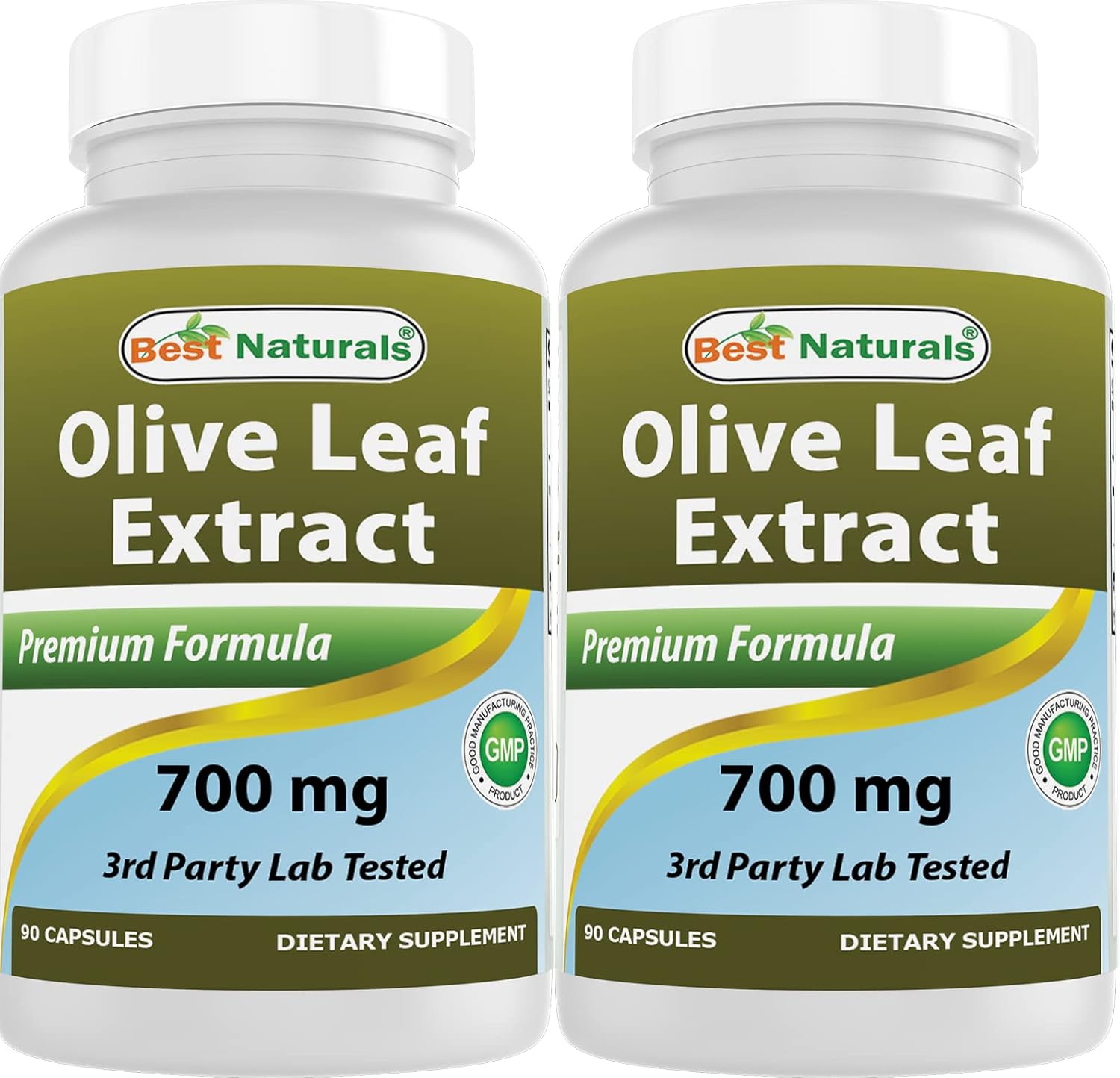 2 Pack Best Naturals Olive Leaf Extract 700mg - 180 Capsules