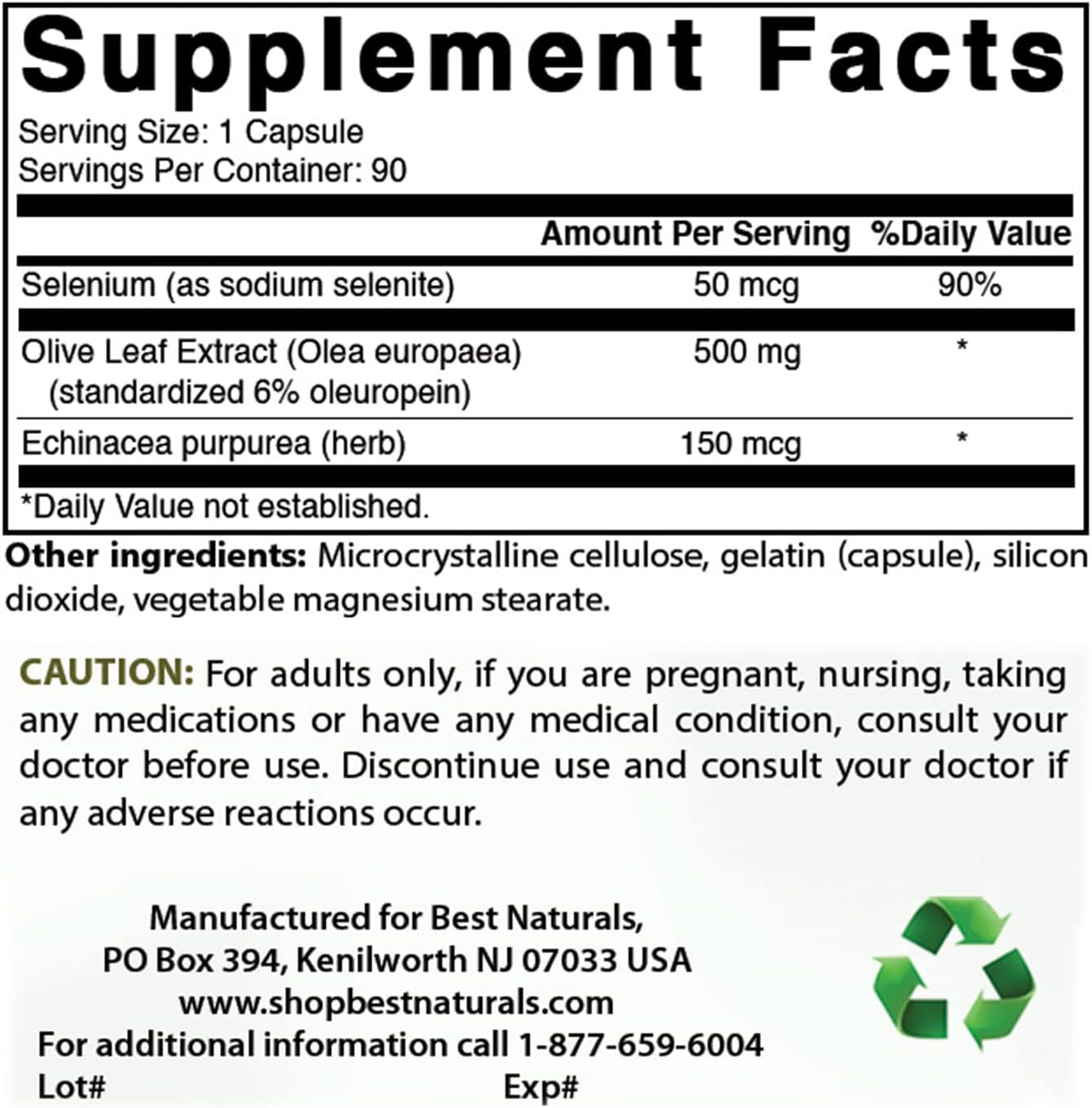 2 Pack Best Naturals Olive Leaf Extract 700mg - 180 Capsules