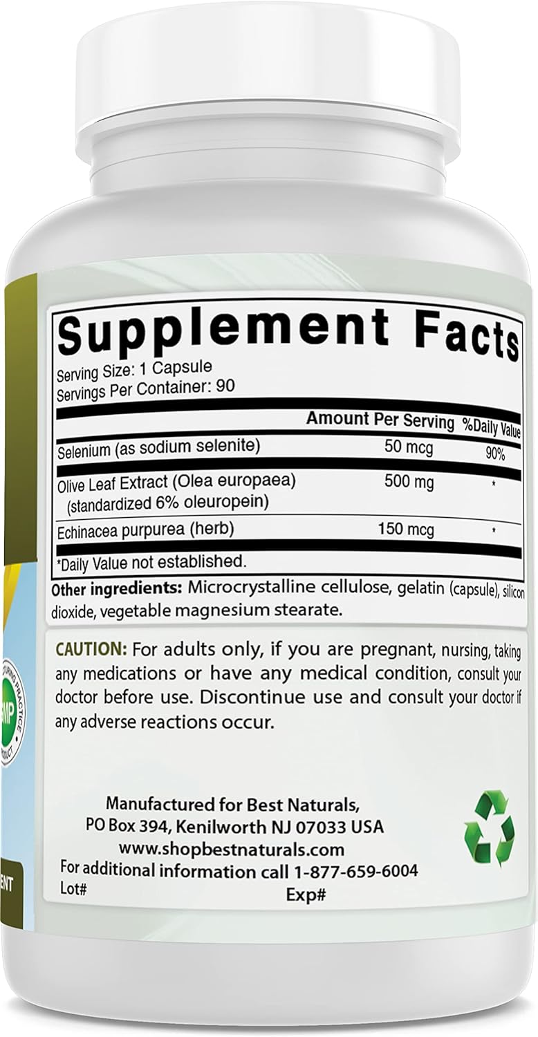 2 Pack Best Naturals Olive Leaf Extract 700mg - 180 Capsules