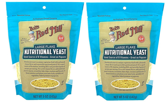 2-Pack Bob’s Red Mill Large Flake Nutritional Yeast 5 oz - Vegan Parmesan Cheese Alternative