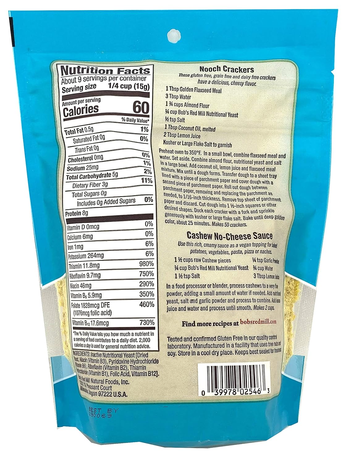 2-Pack Bob’s Red Mill Large Flake Nutritional Yeast 5 oz - Vegan Parmesan Cheese Alternative