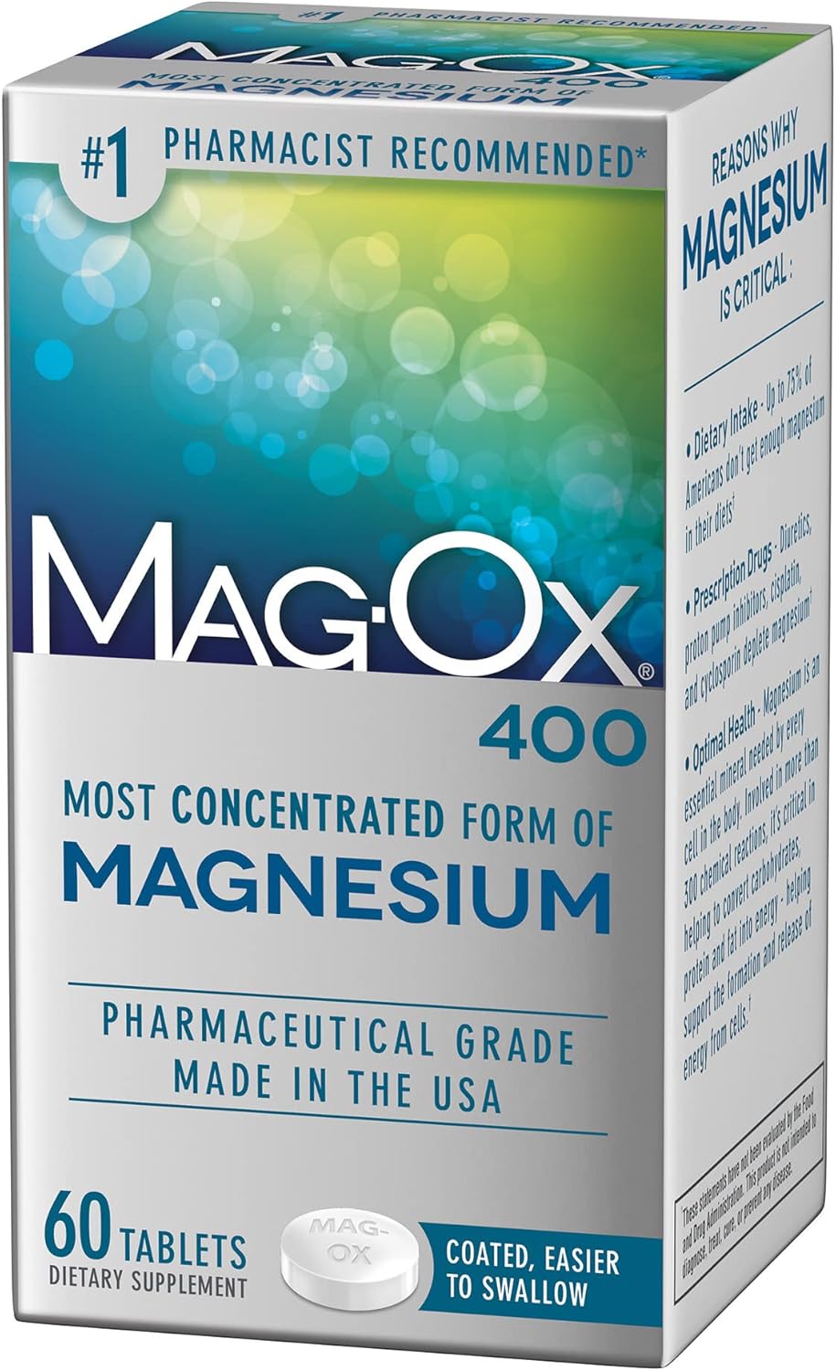 2-Pack Bundle: Vitron-C Iron Supplement with Vitamin C & Mag-Ox 400 Magnesium Mineral Dietary Supplement Tablets - 60 Count