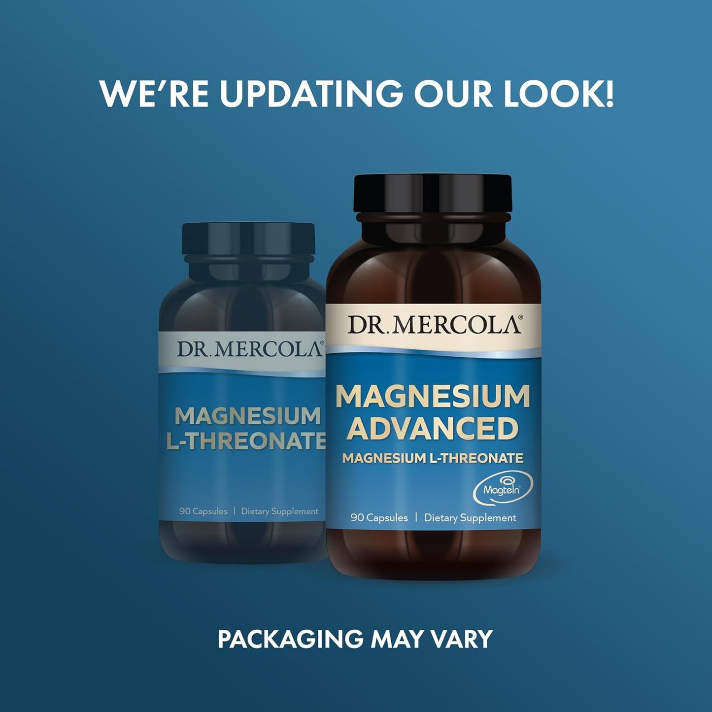 2-Pack Dr. Mercola Magnesium Advanced Dietary Supplement with Magnesium L-Threonate (90 Capsules Each) - Non-GMO