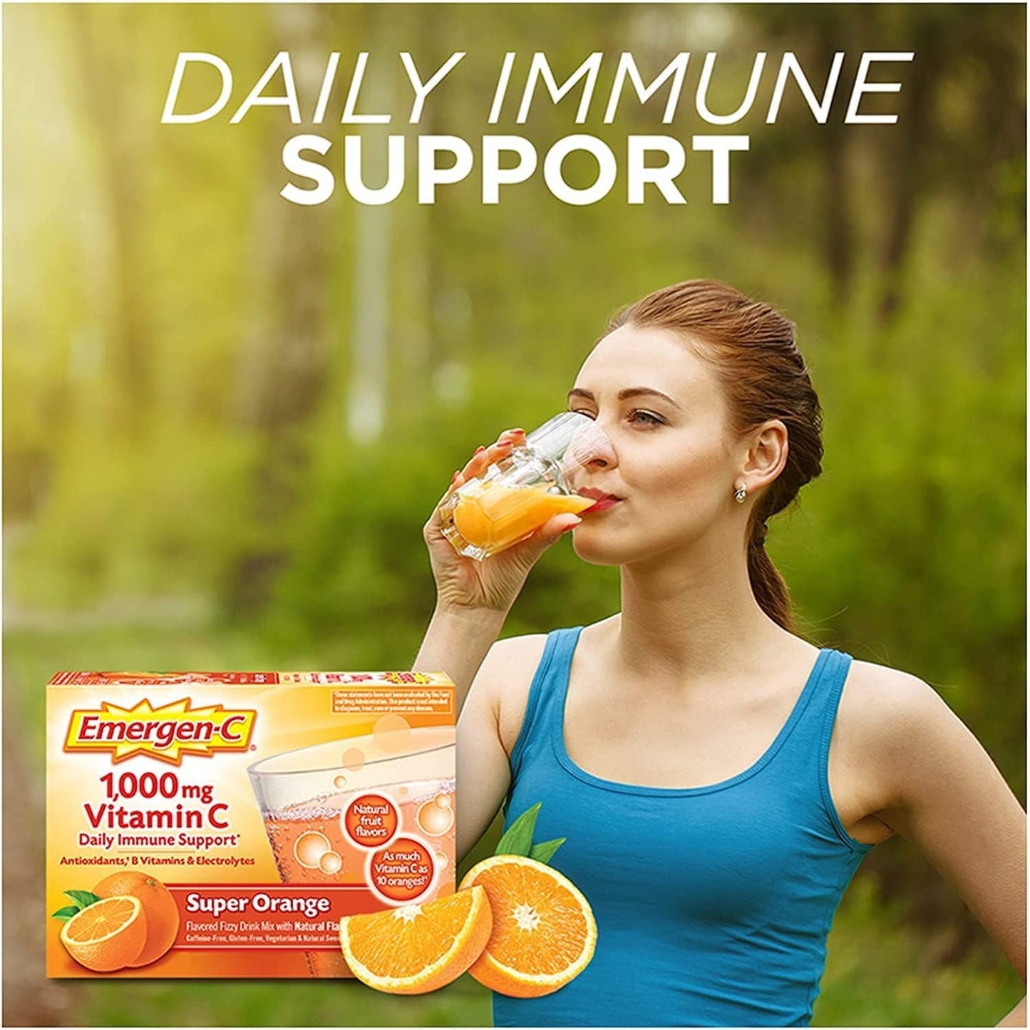 2 Pack Emergen-C Super Orange Vitamin C 1000MG 30-Count Immune Support Drink Mix