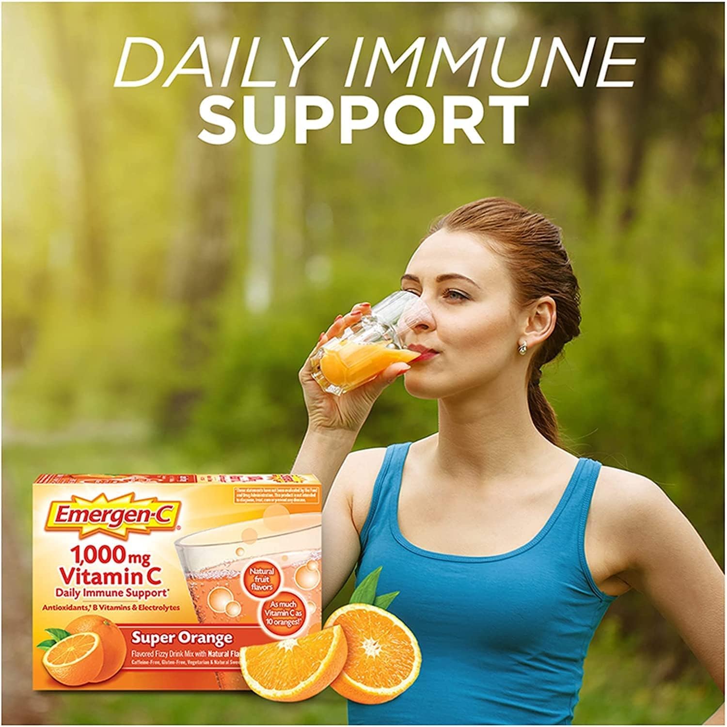 2 Pack Emergen-C Super Orange Vitamin C 1000MG 30-Count Immune Support Drink Mix