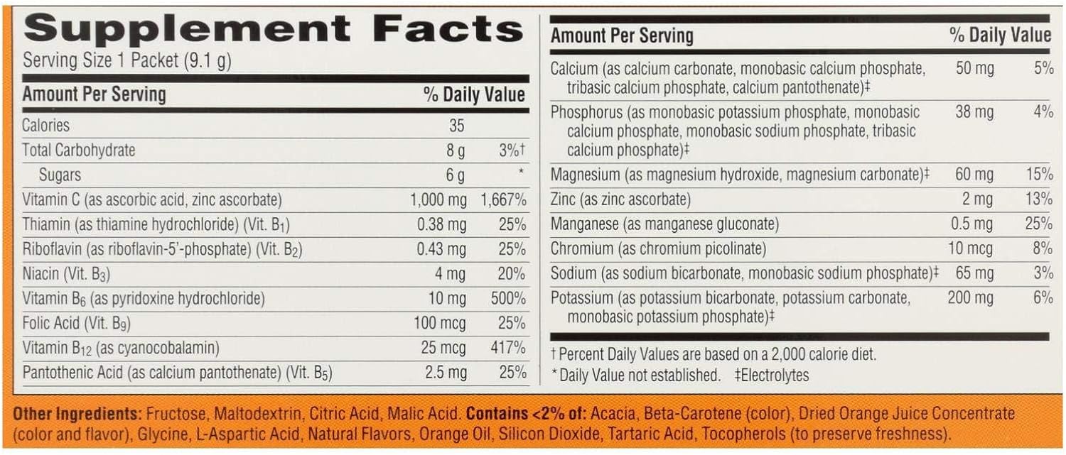 2 Pack Emergen-C Super Orange Vitamin C 1000MG 30-Count Immune Support Drink Mix