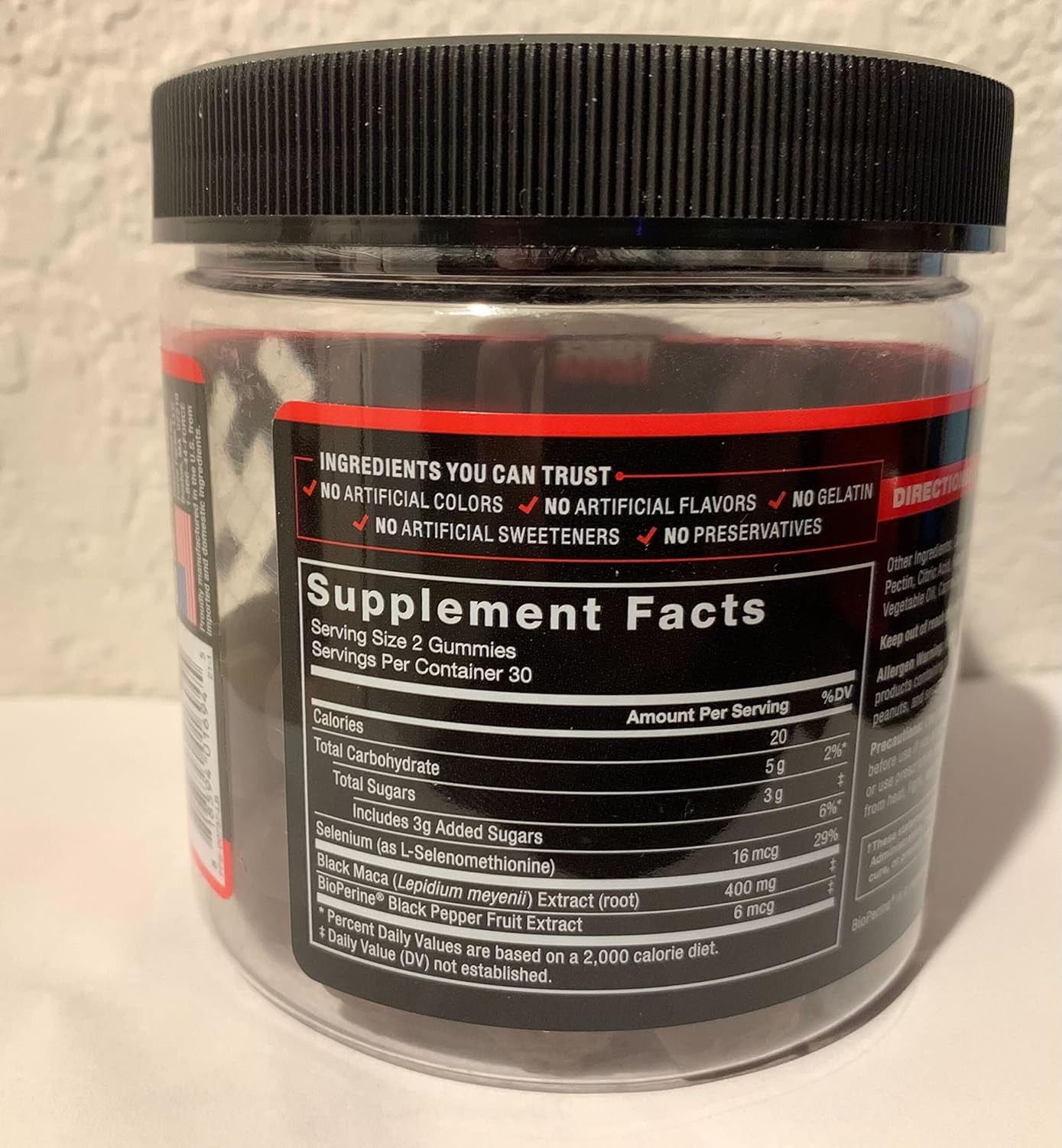 2-Pack Force Factor Black Maca Gummies with BioPerine for Male Vitality & Energy, Passion Berry Flavor - 120 Gummies