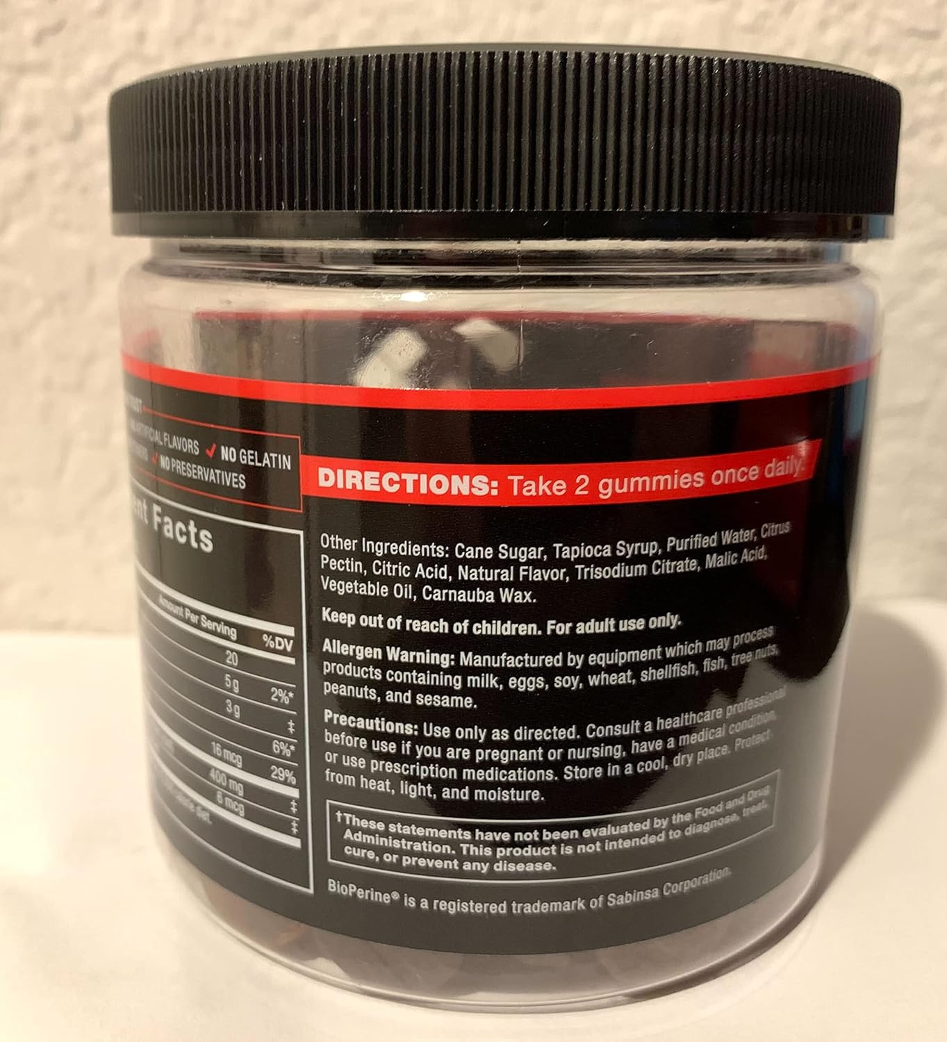 2-Pack Force Factor Black Maca Gummies with BioPerine for Male Vitality & Energy, Passion Berry Flavor - 120 Gummies