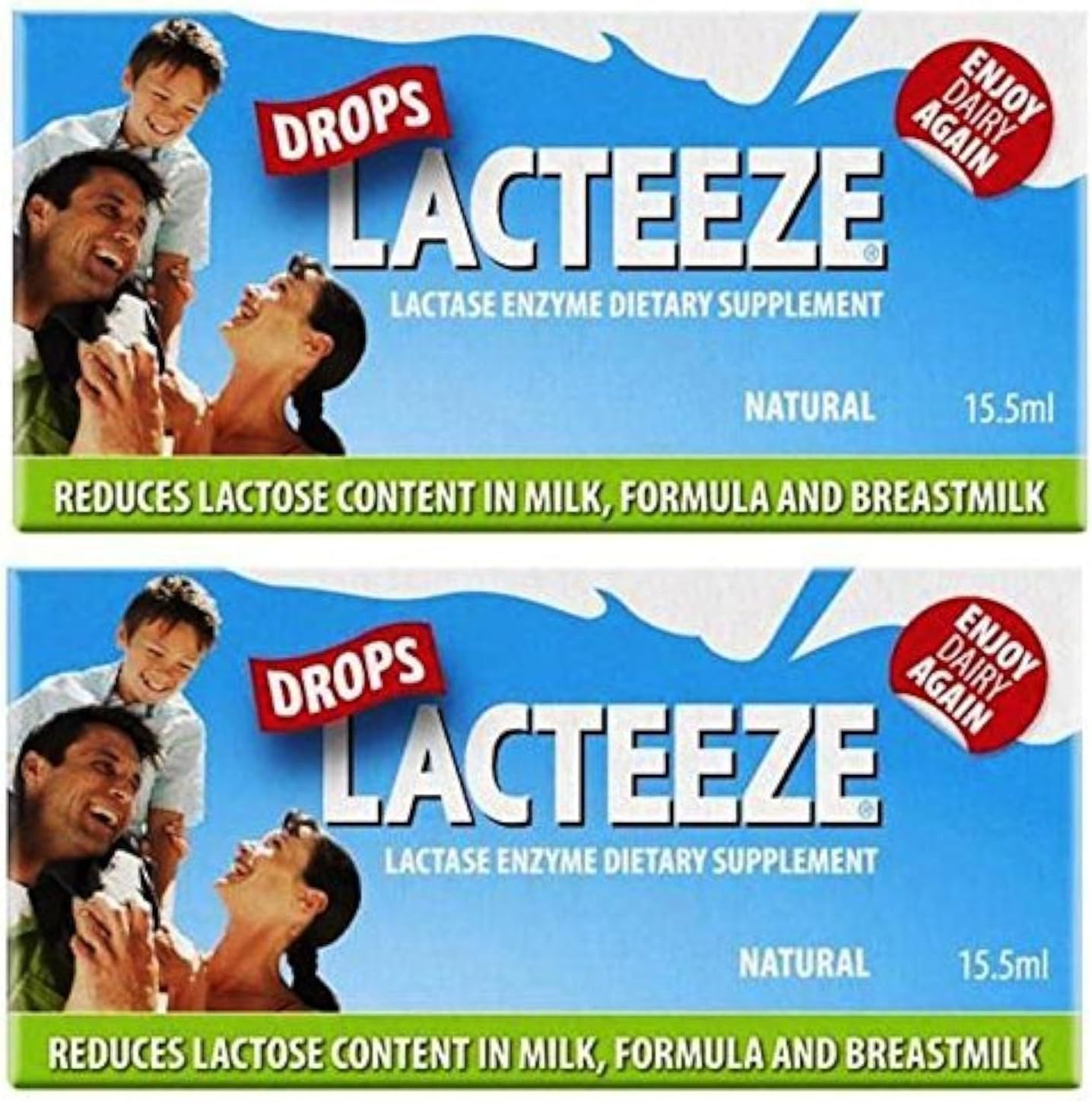 2 Pack Gelda Scientific Lactase Enzyme Lacteeze Drops - 15.5 ml Liquid Formula