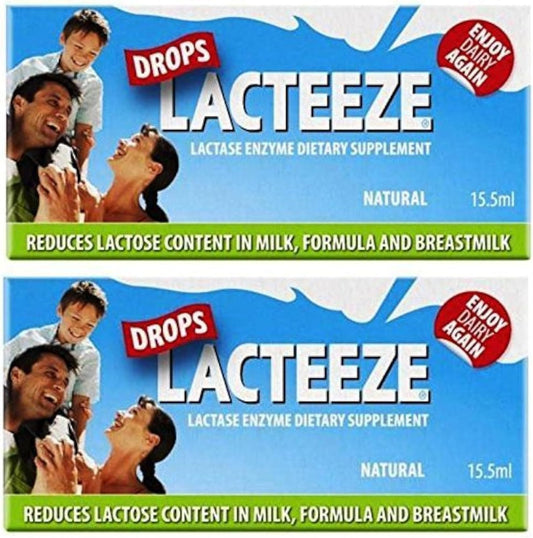 2 Pack Gelda Scientific Lactase Enzyme Lacteeze Drops - 15.5 ml Liquid Formula