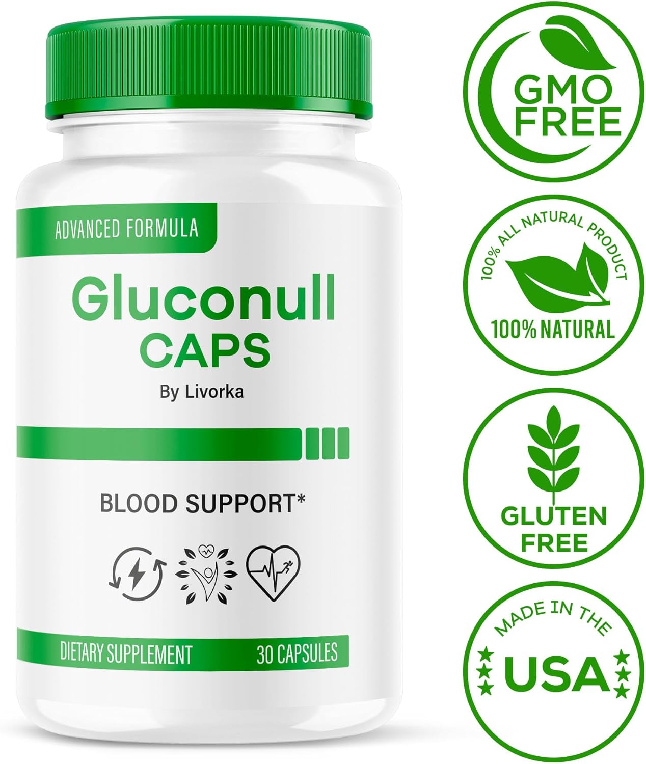 2 Pack Gluconull Caps - Advanced Blood Sugar Support Formula for Healthy Balance - 60 Capsules (2 Month Supply)
