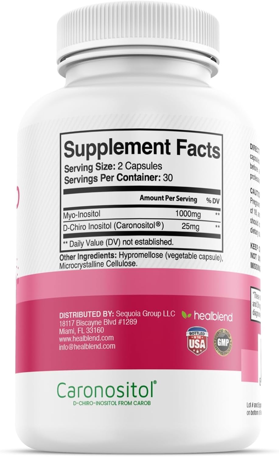 2 Pack Healblend Myo & D-Chiro Inositol Supplement for Women's Hormonal Balance, Ovulation, Wellness, Fertility & Pregnancy