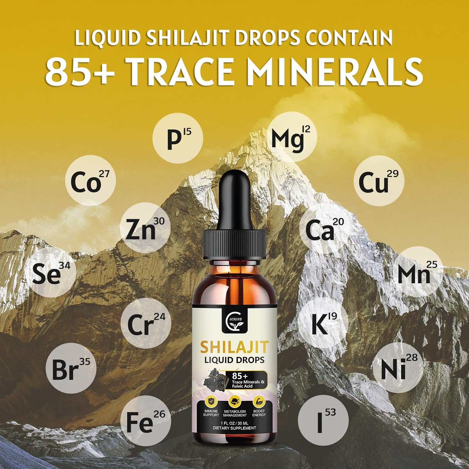 2-Pack High Potency Shilajit Resin Drops - Organic Liquid Supplement for Energy, Metabolism, and Immune Support - Pure Himalayan Blend with 85+ Trace Minerals and Fulvic Acid - Men & Women