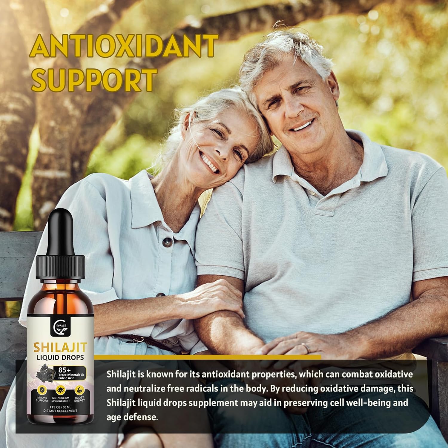 2-Pack High Potency Shilajit Resin Drops - Organic Liquid Supplement for Energy, Metabolism, and Immune Support - Pure Himalayan Blend with 85+ Trace Minerals and Fulvic Acid - Men & Women