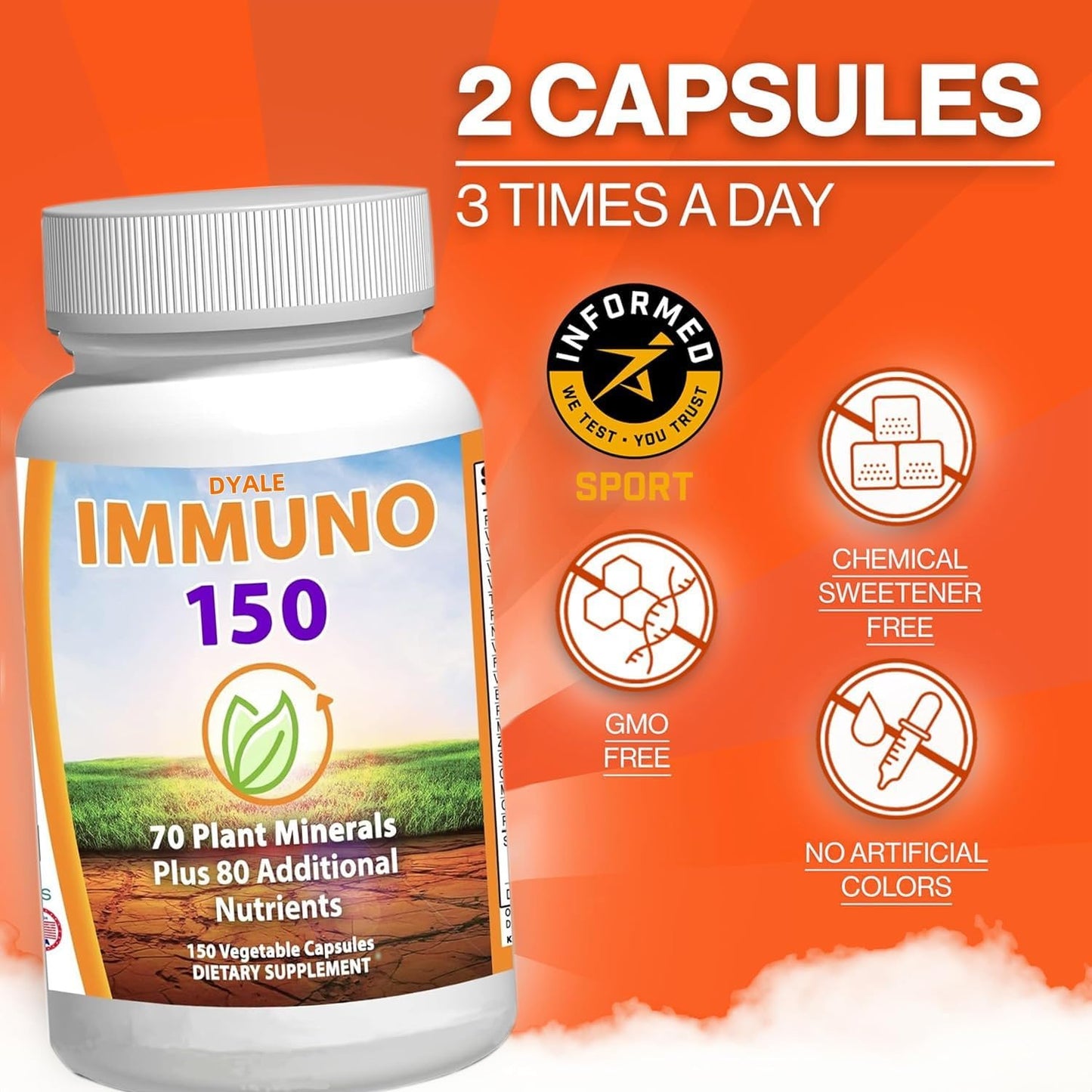 2 Pack Immuno 150 - Advanced Multivitamin & Immune Support - Daily Vitality & Nutrient Boost - 300 Capsules