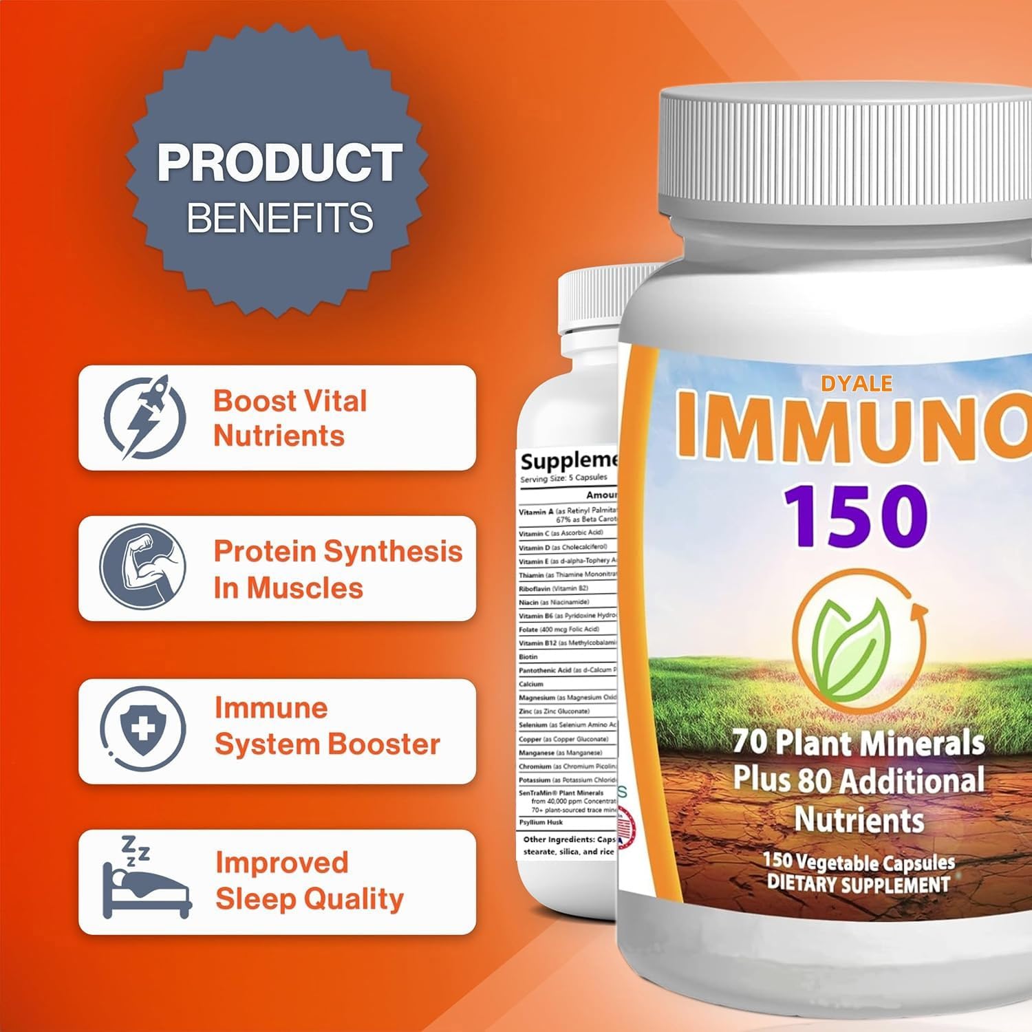 2 Pack Immuno 150 - Advanced Multivitamin & Immune Support - Daily Vitality & Nutrient Boost - 300 Capsules