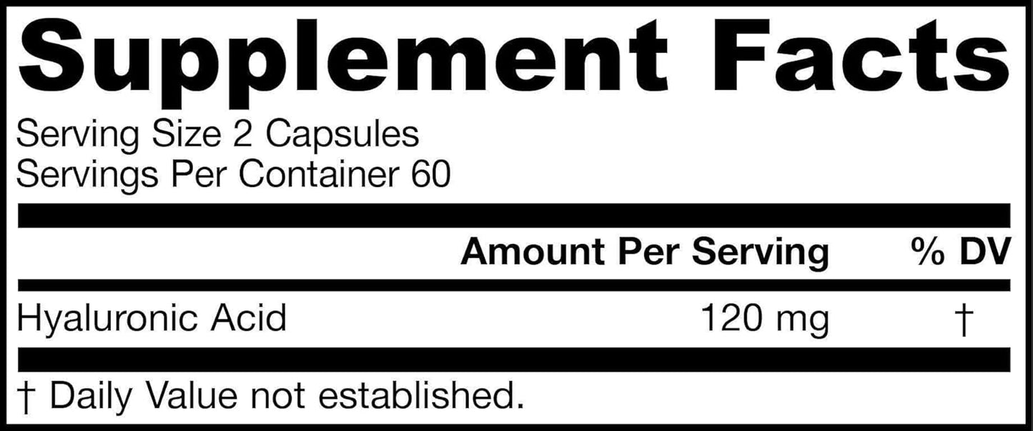 2-Pack Jarrow Formulas Hyaluronic Acid Dietary Supplement (240 Veggie Caps) - Naturally Derived Formula