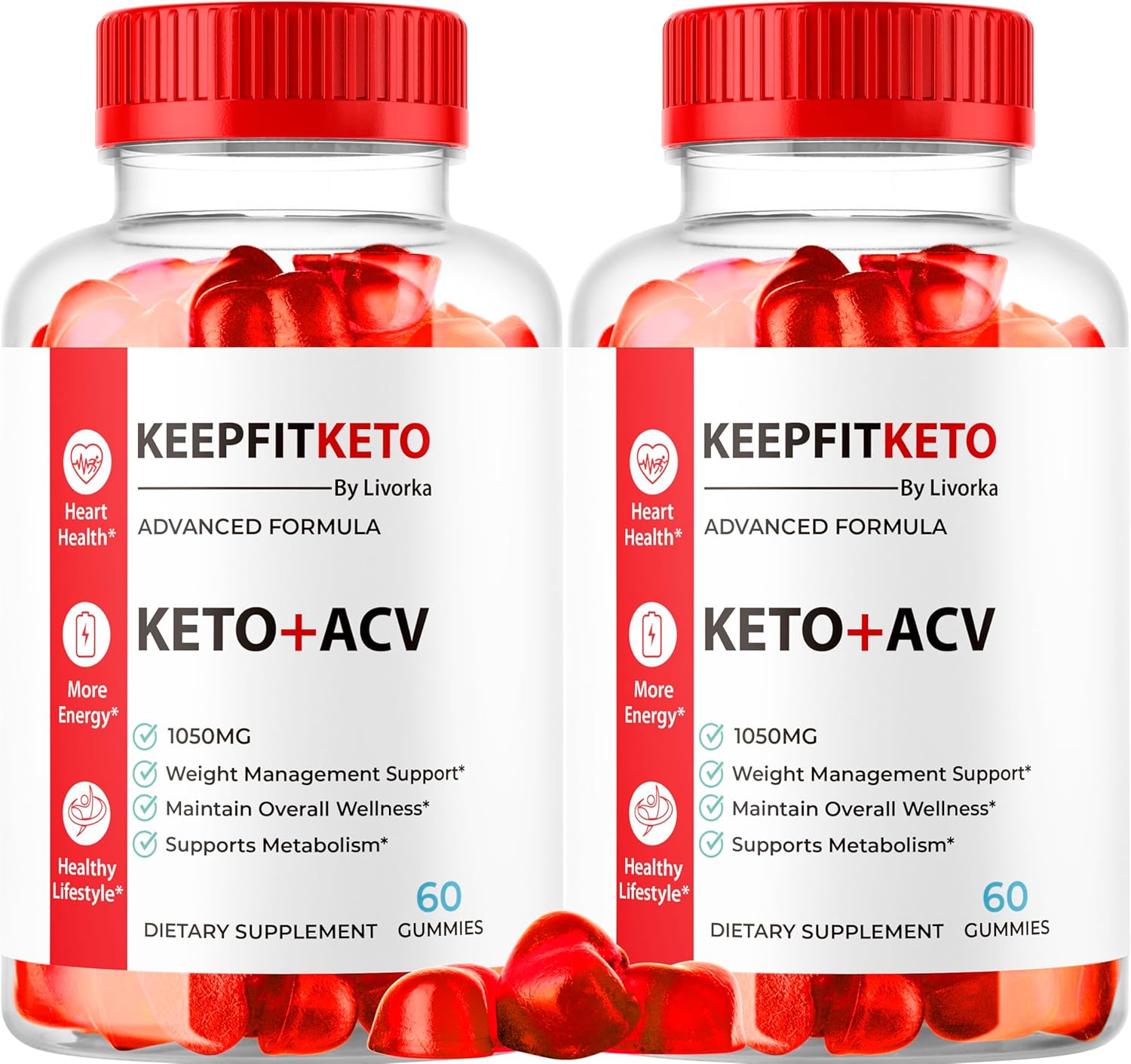 2 Pack KeepFit Keto ACV Gummies - Premium Formula Supplement Support - 120 Gummies for 2 Month Supply