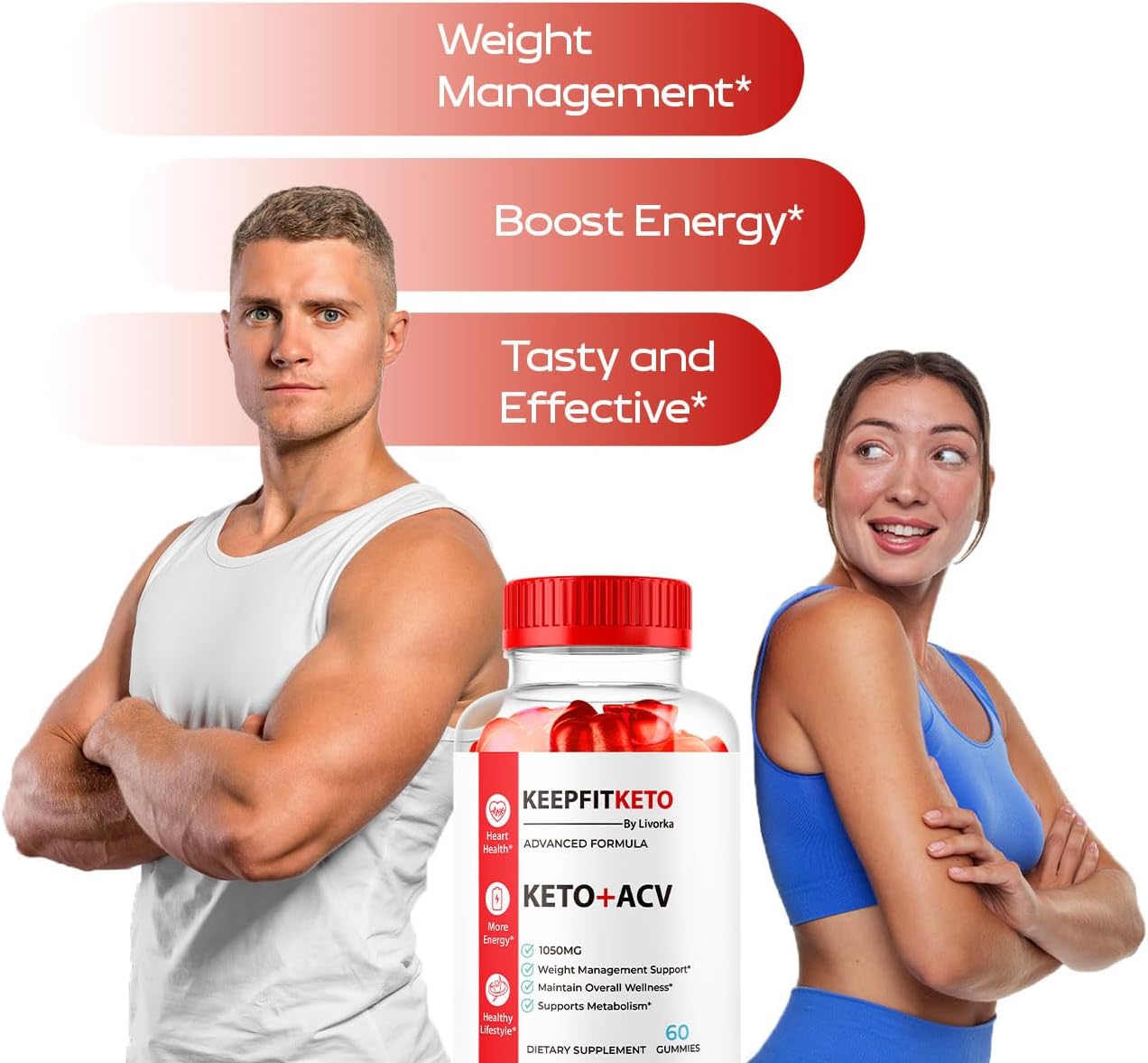 2 Pack KeepFit Keto ACV Gummies - Premium Formula Supplement Support - 120 Gummies for 2 Month Supply