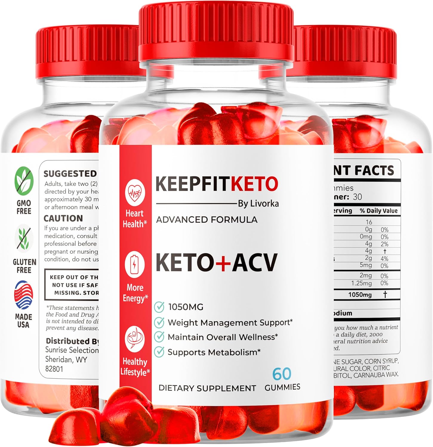 2 Pack KeepFit Keto ACV Gummies - Premium Formula Supplement Support - 120 Gummies for 2 Month Supply