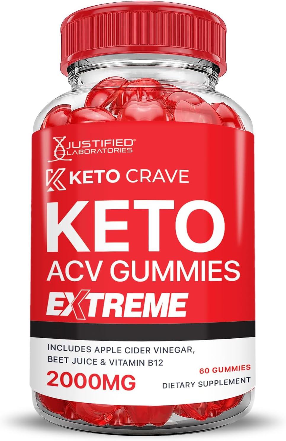 2 Pack Keto Crave ACV Gummies Extreme 2000MG - Advanced Formula with Apple Cider Vinegar, Pomegranate, Beet Juice, B12 - Vegan Non GMO 120 Gummies
