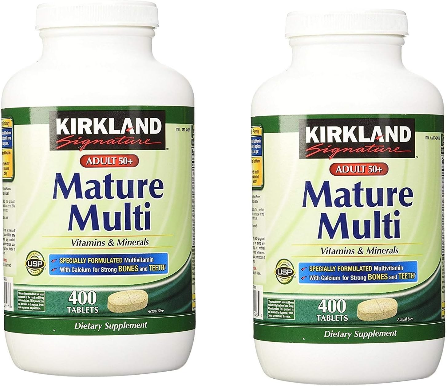 2 Pack Kirkland Signature Adult 50+ Multi Vitamins & Minerals - 400 Tablets