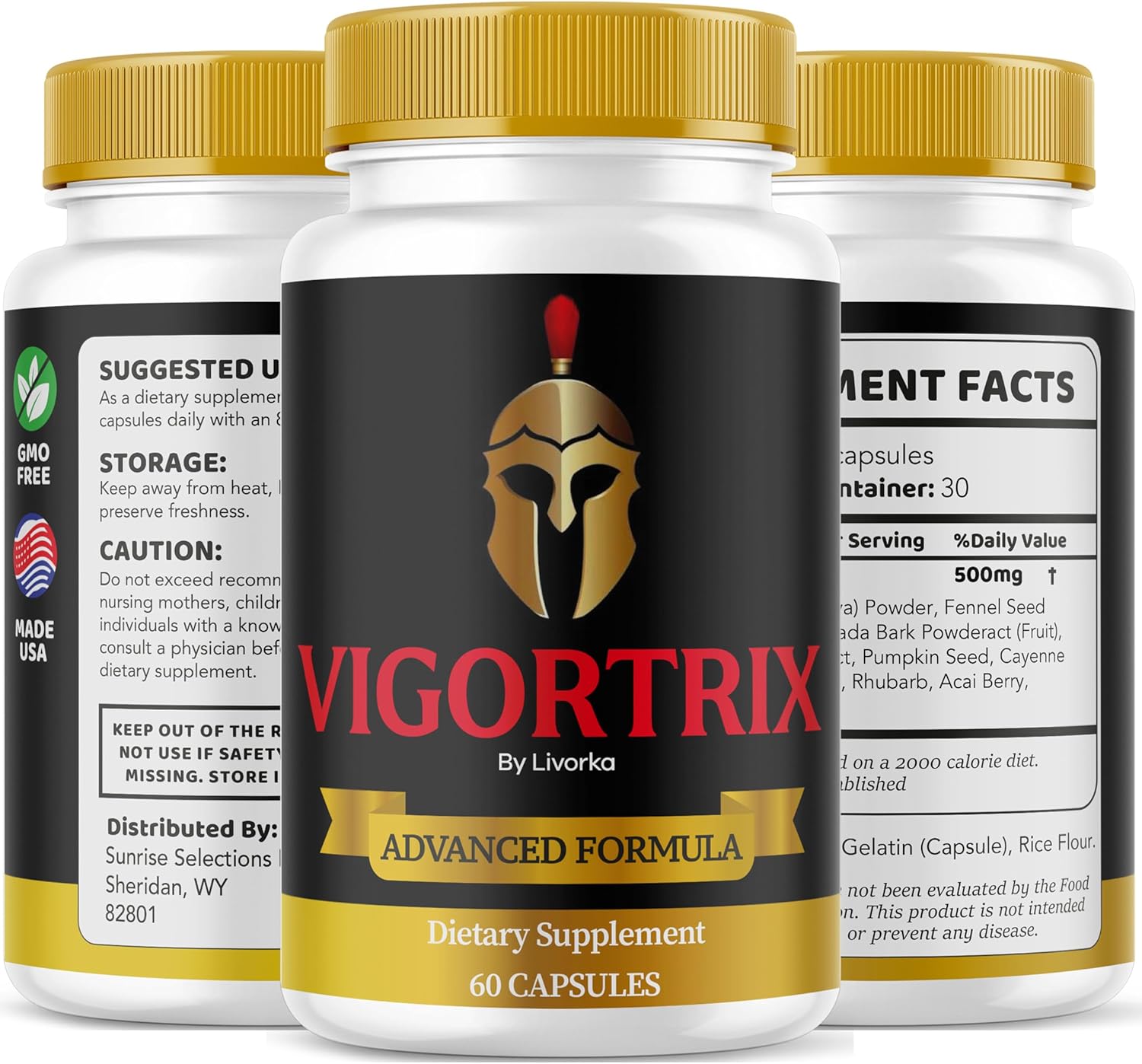 2 Pack LIVORKA Vigortrix Pills - Advanced Formula with 120 Capsules for 2 Months, Reviews Included