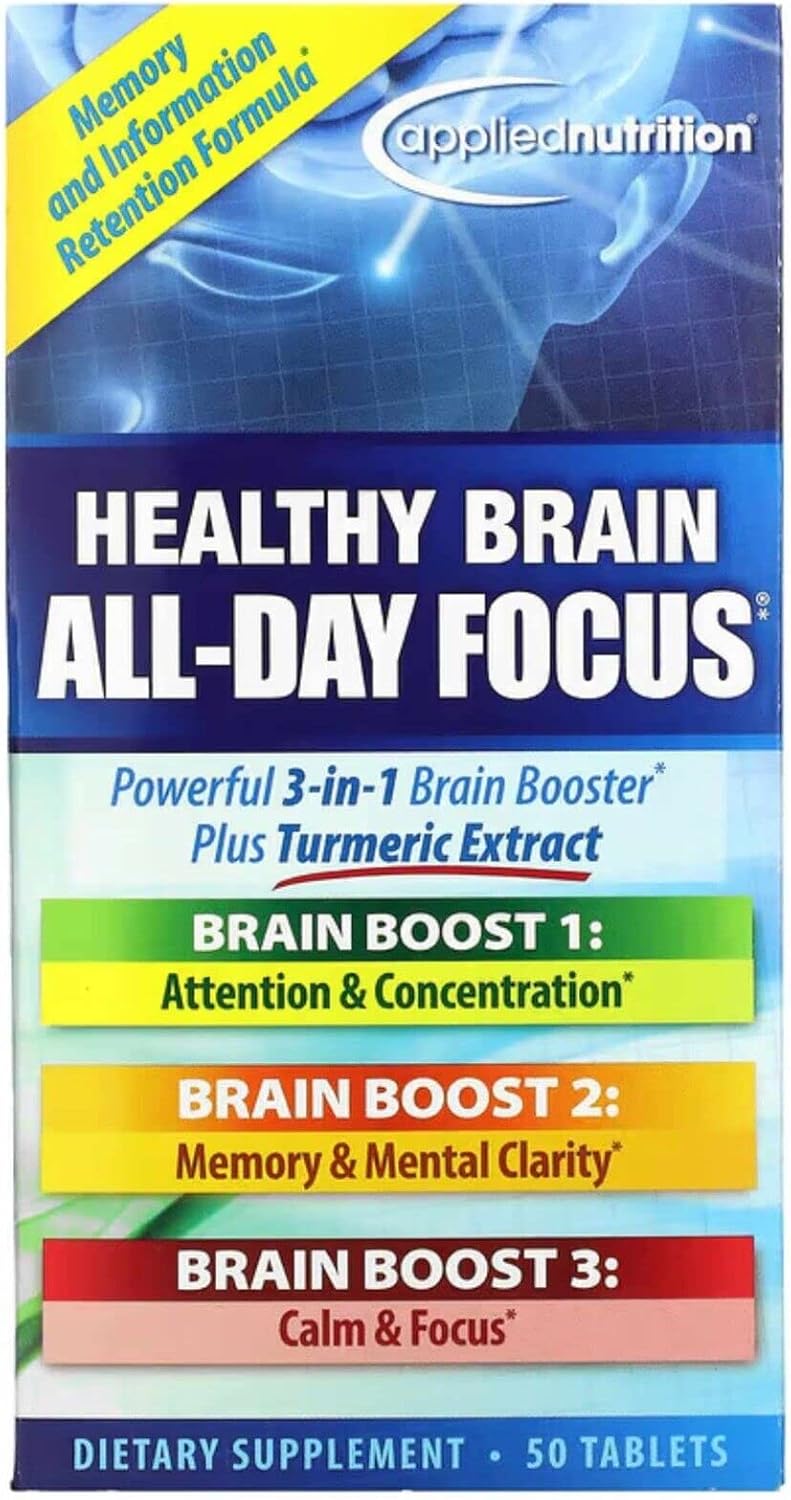 2 Pack Lumintrail Nutrition Healthy Brain Focus Tablets with Tumeric Extract & Pill Case