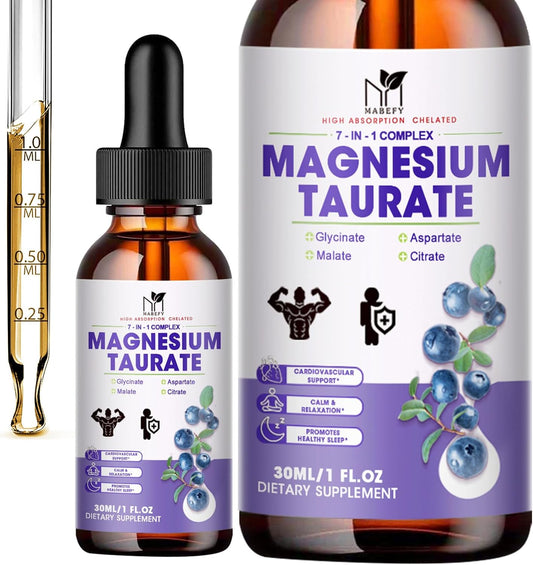 2 Pack MABEFY Liquid Magnesium Complex Supplement for Cardiovascular Health, Sleep, Calmness, and Muscle Cramp Relief