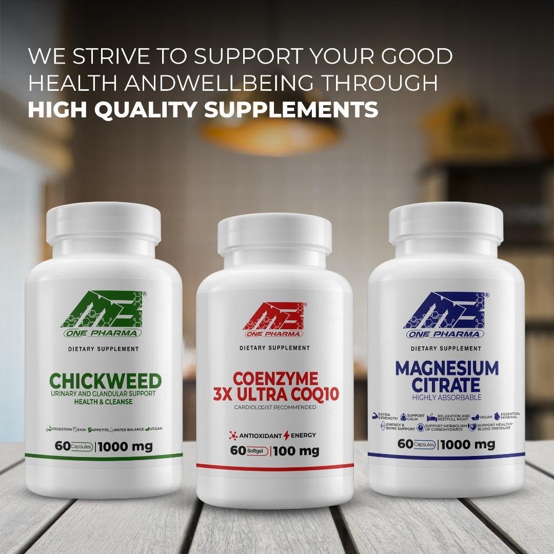 2 Pack Magnesium Citrate Supplement for Healthy Bones, Nerve & Muscle Functions - Extra Strength (500mg/Capsule) - 60 Capsules ea. - Sleep & Calm Support - Essential Mineral by MB One Pharma