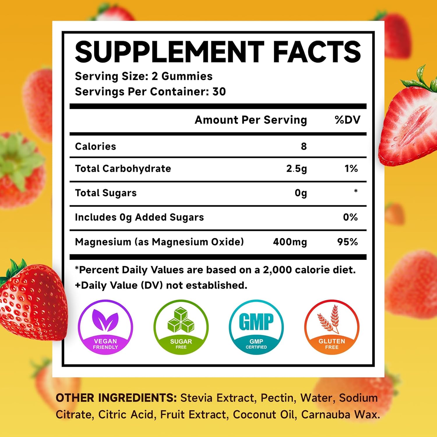 2 Pack Magnesium Oxide Gummies 400mg - Chewable Supplement for Adults & Kids - Nerve & Muscle Support - Non-GMO - Sugar-Free - Strawberry Flavor - 120 Count