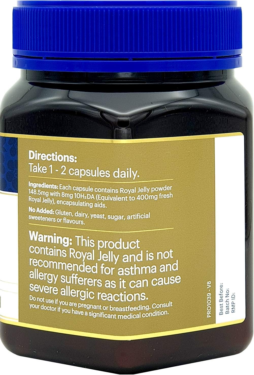 2 Pack Manuka Health 10hda Royal Jelly 1000mg Capsules - 365 Count - New Zealand Pure Royal Jelly for Immune Support, Skin Health, and Vitality