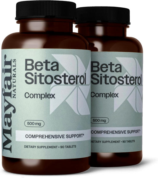 2 Pack Mayfair Naturals Beta Sitosterol Complex, 500mg, Plant Sourced, 180 Tablets, Comprehensive Support Supplement