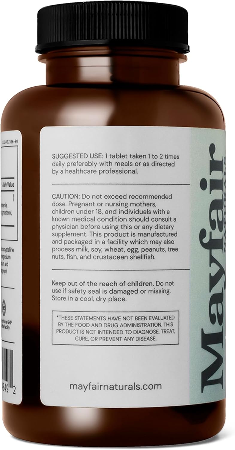 2 Pack Mayfair Naturals Beta Sitosterol Complex, 500mg, Plant Sourced, 180 Tablets, Comprehensive Support Supplement