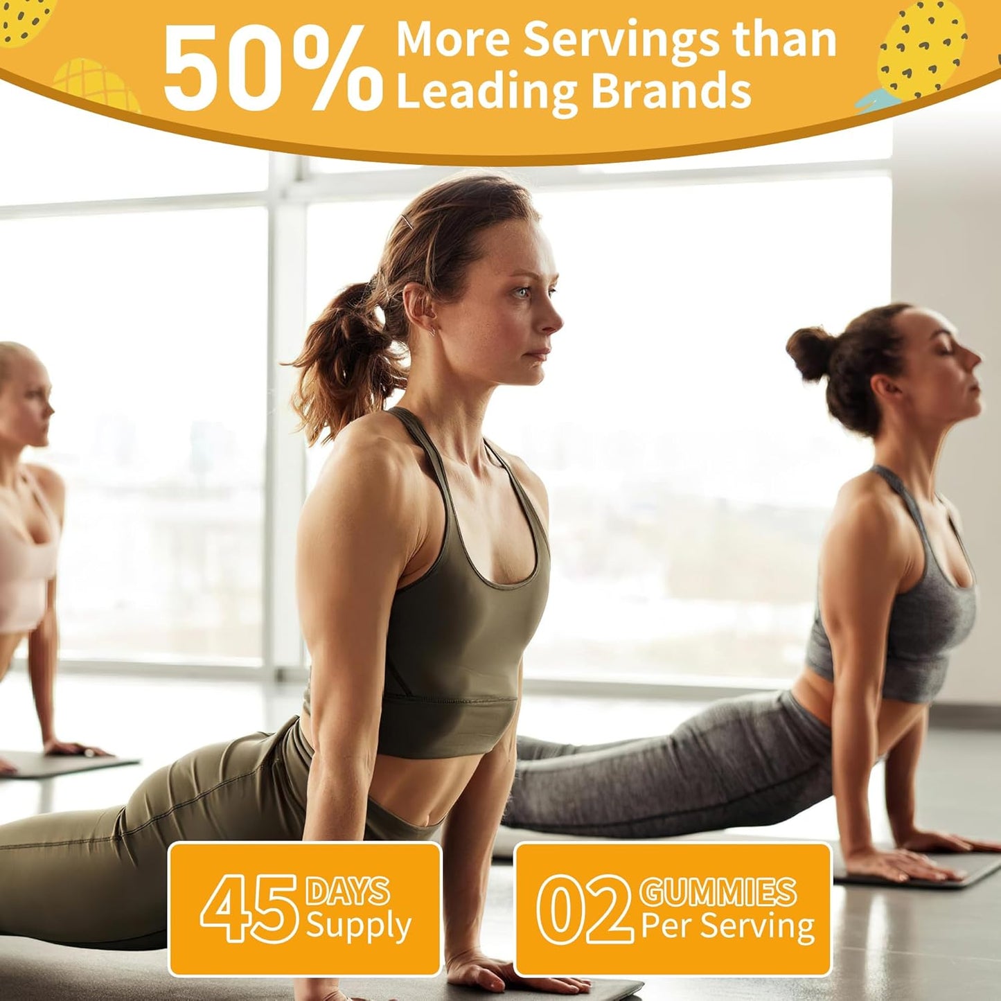 2 Pack Natures Aid Sugar Free Magnesium Glycinate Gummies 1000mg with Vitamin D, B6, CoQ10 - Calm Mood & Sleep Support - 120 Pineapple Gummies